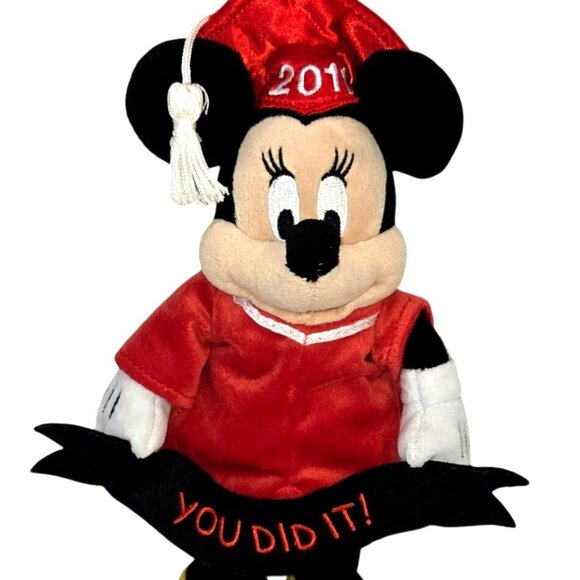Disney Set of 2 Mickey Mouse Minnie Mouse 2011 Graduation Way To Go Plushies - Picture 4 of 12